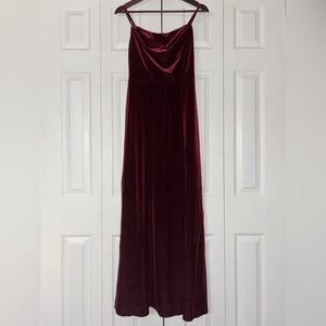 Birdy Grey Ash Dress in Cabernet Velvet Floor Length Cowl Bridesmaid / Prom Gown